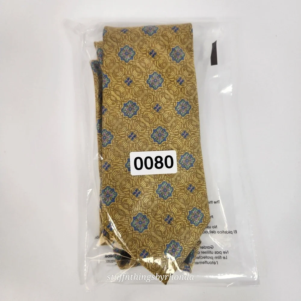 CM Gold‎ Series Men's Gold Tie Designed In Italy 100% Silk XLong Necktie 66